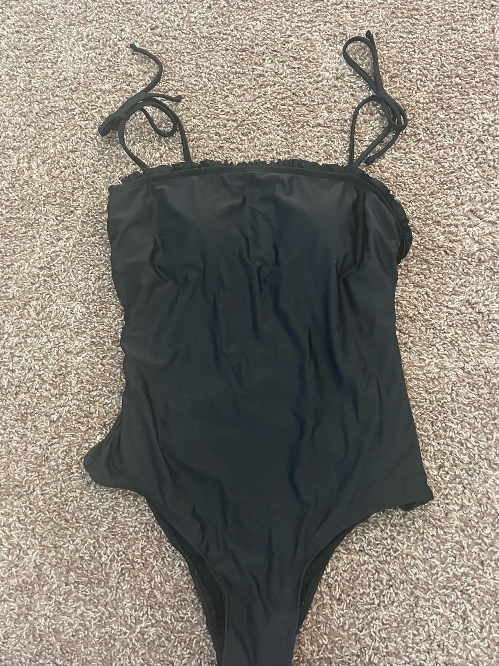 Rue21 Black One-Piece Swimsuit with Tie Straps